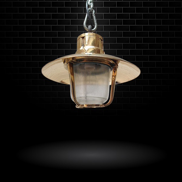 Mounted GDR Germany Hanging Light with Fresnel glass
